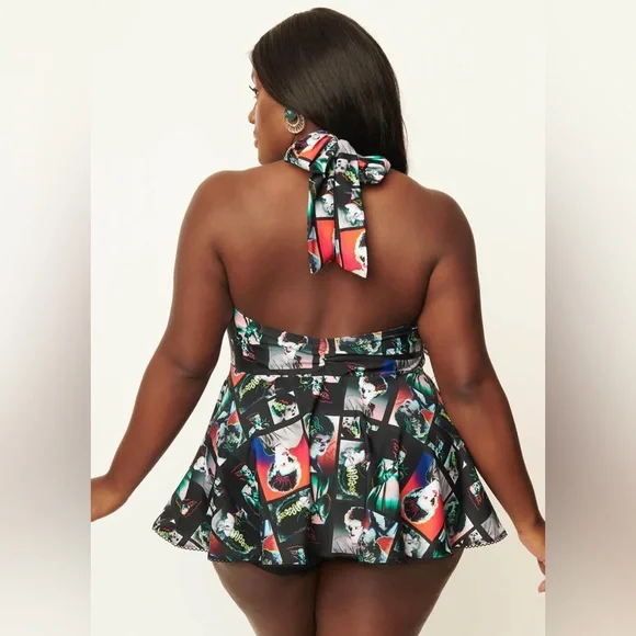 Universal monsters bride of Frankenstein halter Swimsuit Dress - Picture 3 of 11